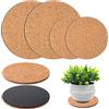 Augshy Sottobicchieri per piante in sughero, 4 pezzi, tappetini per piante da interno e vasi da giardino, per interni (10 cm, 15 cm)