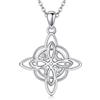 URONE Collana con nodo di strega, in argento Sterling 925, pietra di luna, nodo celtico, collana Wicca gioielli per donne, Argento sterling, Nessuna pietra preziosa