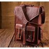 Vintage Zaino in pelle di capra borsa zaino vintage originale viaggio uomo nuovo marr...