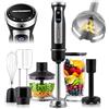 Berdsen Frullatore a immersione manuale Frullatore ad immersione 1500W Multifunzionale con accessori Funzione Turbo 800 ml Acciaio Plastica Grigio Nero