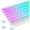 Womier Keyboard Keycaps Jelly, Clear White Key Caps 60 75 100 Percent 115 Keys, Transparent Custom Cherry Profile Keycaps for Gaming Mechanical Keyboards(White)