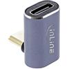 InLine® Adattatore USB 4, connettore USB tipo C, presa superiore/inferiore, alluminio, grigio