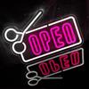 Fespcj Segno al Neon a Forma di forbice, LED Neon salone Parrucchiere Finestra Parete Decorazione USB Alimentazione Dimmabile Stylist Parrucchiere Regalo (rosa + bianco)