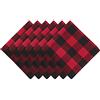 DII Buffalo Check Collection, Classic Farmhouse Napkin Set, 20x20, Red & Black, 6 Piece