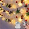 Capgoost Luci Natale, 2M 20LED Luci Stringa Fiocco Di Neve, Luci Albero Natale, Catena Luminosa Natale, Natalizi Stringa Luci a Batteria, Decorazioni Natalizie per Esterno Interno Festa, Giardino, Balcone