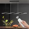 YNDD Lampadario a Sospensione Dimmerabile con Telecomando, Lampade a Sospensione Moderne Nere, Spirale Regolabile in Altezza Luce a Sospensione Tavolo da Pranzo per Salotto Cucina Camera da Letto Ufficio
