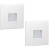 ledscom.de 2x lampada LED per scale/faretto da incasso a parete FOW per interni ed esterni, downlight, quadrata, 85 x 85 mm, bianco caldo