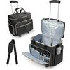 SUNDOY Rolling Insegnante, borsa da lavoro per insegnanti, con scomparto espandibile, per laptop fino a 17,3 pollici, Nero, 42x23x35-ZM, Puglia