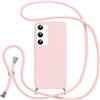 Jrkvniv Cover con Cordino per Samsung Galaxy A14 5G, Custodia con Laccio Collana Tracolla Collo Silicone Antiurto TPU Opaca Protettiva Case per Samsung A14 5G 6.6,Rosa