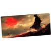 TRYNOVAS Tappetino Mouse XXL 90×40 cm (3mm) - Samurai Sole Rosso, Montagna & Foglie - Mousepad Gaming Grande, Base Antiscivolo, Bordi Cuciti, Desk Mat per Ufficio e Gamer