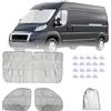 Sepzlly Parasole per parabrezza auto per Fiat Ducato, camper, termometri interni, oscuranti, protezione UV, copertura per parabrezza per Peugeot Boxer e Citroën Jumper 2006-2025