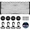 Mudoulu Rete Bagagliaio Auto 110x60cm con 4 Ganci e Viti, Rete Portaoggetti Elastica Universale per SUV Station Wagon Furgoni e Camion, Accessorio per Carico Ordinato