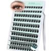 Obeyalash Ciglia Press and Go Volume Ciglia Finte Ciuffetti Autoadesive D Curl Colla V-Forma Forte Tenuta Kit Lash Extension Con Pinzette Pre Glued Cluster Lashes 8-16mm (120PCS, V-24)