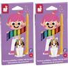 Janod 8 pennarelli Glitterati-Alta densità di Glitter e Inchiostro Lavabile-Colori Assortiti-Colorare per Bambini-Hobby creativi, Scrapbooking, attività manuali-dai 3 anni-J07412, Multicolore, J07412