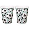 Folat 27567 Calcio Blu Verde Biecchieri - Fantastic Football - 250 ml - 8 pezzi - Decorazione da calcio per compleanno per bambini maschi e femmine (Confezione da 2)