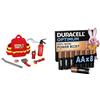 Theo Klein Fire Fighter Henry Zaino, torcia LED, 3+ anni, & Duracell Optimum AA 8 pz, Power Boost