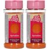 FunCakes Sanding Sugar Orange, Arancione: Gusto eccellente, Perfetto per Decorare Torte, Cake Pops, Caramelle, Biscotti e Cupcakes - 80 g (Confezione da 2)