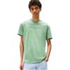 Tommy Jeans Uomo T-Shirt Maniche Corte Linear Logo Cotone, Verde (Pewter Green Multi), S