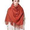 Leisofter Sciarpa da donna elegante cashmere pashmina sciarpa per autunno inverno sciarpa lunga calda 200 x 70 cm, Orange, Taglia unica