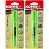 Kores - High Liner Plus: Evidenziatore a Penna Verde Fluorescente, Punta a Scalpello con Inchiostro a Base d'Acqua, Ideali per la Scuola e per l'Ufficio, Confezione da 2