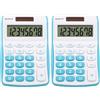 Genie 120 B - Calcolatrice a 8 cifre (Dual Power (Solare e Batteria), Design compatto) blau (Confezione da 2)
