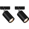 Briloner - Sistema di binari Faretto per binari, orientabile, ruotabile, combinabile, accessorio, binario, GU10, spot da soffitto, faretto, lampada da soffitto, plafoniera, 138x38x55 mm (LxLxD), nero