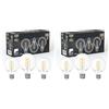 Eglo set di 6 lampade a filamento LED con attacco E27, lampadine Edison vintage trasparenti, 4 watt ciascuna, lampadine a globo bianco neutro, 4000 K, 470 lumen, lampadina retrò G80, Ø 8 cm