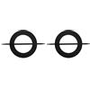 Gardinia Fermatenda Mars con Barretta, per Decorare e Raccogliere Tende e Tessuti, Dimensioni Esterne Ø 14,5 cm, Metallo, Nero (Confezione da 2)