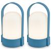 Briloner - Lampada da tavolo LED senza fili IP44, touch, dimmerabile, batteria sostituibile, lampada da comodino, lettura, LED, campeggio, lampada a batteria, esterno, 9x8x15,5 cm, blu