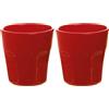 Excelsa Trendy Bicchierino da caffè 80 ml, Ceramica, Rosso, 6x6x6.3 cm (Confezione da 2)