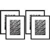 Americanflat Set di 4 cornici per foto da 20 x 25 cm, colore nero, da utilizzare come cornice sottile da 18 x 12 cm con passepartout o 20 x 25 cm senza passepartout, formati orizzontali e verticali,