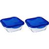 Pyrex Cook e Go Teglia Multiuso Quadrata Con Coperchio (Confezione da 2)