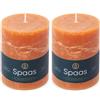 Spaas - Candela pilastro in stile rustico, 80/110 mm, 65 ore, arancione (Confezione da 2)