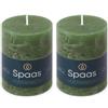 Spaas Candela pilastro in stile rustico 70/95 mm 35 ore, verde scuro (Confezione da 2)