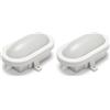 Velamp TARTARUGA - Plafoniera LED impermeabile (IP44) - 450 lumen luce bianca naturale 4000K. Ideale per montaggio all'esterno - Colore bianco (Confezione da 2)