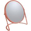 Spirella - Specchio ingranditore su Piede AKIRA - Acciaio Robusto - Doppia Faccia con Ingrandimento x5 e Specchio Classico - Ruotabile a 360° - Terracotta Opaca