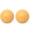 Spaas Candela a sfera in stile rustico 80 mm 24 ore, sabbia (Confezione da 2)