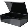 Aimyoo Confezione da 1 scatole regalo pieghevoli nere con chiusura magnetica e corda per una facile apertura, 13,8 x 9 x 4,3, scatole regalo rettangolari per futura sposa e futuro sposo, scatole