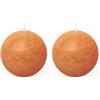 Spaas Candela a sfera in stile rustico 80 mm 24 ore, arancione (Confezione da 2)