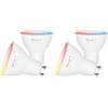 Trust WiFi GU10 Lampadina Smart Multicolore, Compatibile con Alexa e Google Nest, Faretto LED, Hub non Necessario, 2.4GHz Lampada WiFi, Luce LED Fredda e Calda, Bianca e Multicolore - 2 Pezzi