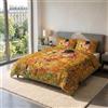 Italian Bed Linen Parure Copripiumino Matrimoniale "Sogni d'Autore" 100% cotone, Made in Italy, 250×200 cm con Doppia Patella 50 cm + 2 Federe 50×80 cm con Patella Interna, Stampa Digitale - SD02