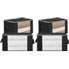 AiQInu Scatole per Vestiti Salvaspazio, 2PCS 90L Pieghevole Porta Abiti Grande Capacità, Custodia Trapunte e Coperte con Manico Rinforzato, per Armadio e Biancheria da Letto, 60x44x35CM Nero