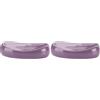Gedy Adelaide saponetta Lilla, Misure e Peso: 2,7X12,4X9 CM & 0,195 kg, Porta Sapone Solido in Ceramica, Finitura, Design R&S, 2 Anni di Garanzia, Unica (Confezione da 2)