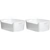 TATAY Cestino Portaoggetti, 5L di Capacita, Polipropilene, Senza BPA, Bianco, Dimensione 34.5 x 25 x 14.5 cm (Confezione da 2)
