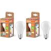 OSRAM Lampada LED LED Superstar Classic A 40 dalla classica forma a lampadina in vetro smerigliato, 2,2 W, 470 lm, attacco E27, 2700 K per luce bianca calda, EEK A, diametro 60 mm. (Confezione da 2)