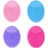 nllkii Set di 4 Spazzole per Pulizia Viso in Silicone, Spazzola Viso Pulizia ，Morbide ed Esfolianti, Adatte a Tutti i Tipi di Pelle, per Rimozione Trucco e Punti Neri