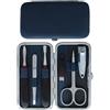 Tenartis Set Manicure 6 Pezzi in Vera Pelle - Made in Italy (Blu)