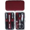 Tenartis 321 Set Manicure 6 Pezzi in Vera Pelle Bordeaux Nappa - Made in Italy