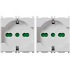 Vimar 0R14210.SL Plana Silver Presa a muro universale con protezione SICURY, 2P+T 16A, Argento (Confezione da 2)