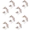 Emuca 1015307 Kit cerniera mezzo collo con scodellino Ø35mm 165° chiusura soft e basetta Euro con regolazione eccentrica, Set di 8